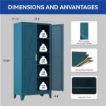 COFaR 71'' Tall Wardrobe Closet with Doors, Metal Bedroom Armoire with Adjustabl... - Image 4