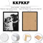Black and White Fashion Wall Art Set of 3, Framed Canvas Prints with Solid Wood ... - Image 3