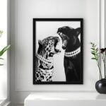 Black and White Fashion Wall Art Set of 3, Framed Canvas Prints with Solid Wood ... - Image 5