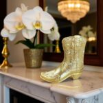 Gold Cowboy Boot Figurine, Western Boot Sculpture Resin, Luxury Country Decor, V... - Image 6