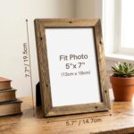 Afuly 5x7 Picture Frame Rusitc Photo Frame Solid Wood Frames with Real Glass Dis... - Image 3