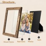Afuly 5x7 Picture Frame Rusitc Photo Frame Solid Wood Frames with Real Glass Dis... - Image 6