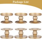 Gold Candle Holders Set of 6, Reversible Pillar Candle Holder and Taper Candles ... - Image 5