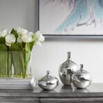 Madison Park Signature Ansen Ceramic Handmade Vase Set Home Décor - Metallic Acc... - Image 3