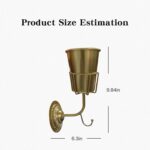 Gold Wall Planter, Wall Vase – 9.84×6.30×4.92 Inches Metal Gold Wall Planter Wal... - Image 3