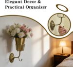 Gold Wall Planter, Wall Vase – 9.84×6.30×4.92 Inches Metal Gold Wall Planter Wal... - Image 4