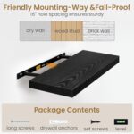 Fun Memories Black Floating Shelves 24 Inch Long, 9.3 Inch Deep Floating Shelf f... - Image 7
