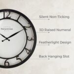 Presentime & Co 13" Farmhouse Series Wall Clock, Vintage Style, Retro Clock, Sil... - Image 3