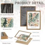 FWAHREN 3 Piece Framed Vintage Botanical Floral Canvas Wall Art Set, Matisse Van... - Image 4