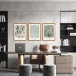 FWAHREN 3 Piece Framed Vintage Botanical Floral Canvas Wall Art Set, Matisse Van... - Image 6