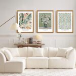 FWAHREN 3 Piece Framed Vintage Botanical Floral Canvas Wall Art Set, Matisse Van... - Image 7