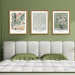 FWAHREN 3 Piece Framed Vintage Botanical Floral Canvas Wall Art Set, Matisse Van... - Image 9
