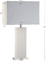 JONATHAN Y 27" White Alabaster and Crystal LED Table Lamp, Modern Glam Nightstan... - Image 4
