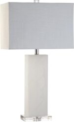 JONATHAN Y 27" White Alabaster and Crystal LED Table Lamp, Modern Glam Nightstan... - Image 7