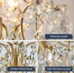 Bestier Gold Modern Pendant Chandelier Crystal Raindrop Lighting Ceiling Light F... - Image 4