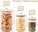 Glass Storage Containers with Lids,Glass Jars with Bamboo Lids, Canisters Set fo... - Image 3
