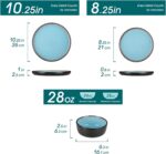 vancasso Plates and Bowls Sets, 18 Pieces Stoneware Dinnerware Sets for 6, Kitch... - Image 3
