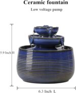 Outdoor and Indoor Water Feature Fountain Waterfall Tabletop Desktop mini Cerami... - Image 3