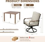 NATURAL EXPRESSIONS 5 Piece Outdoor Patio Dining Sets, 4pcs Swivel Dining Chairs... - Image 8
