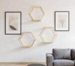 Hexagon Floating Shelves 3-Pack (6.7-11in) | Decorative Wall Mounted Hexagon She... - Image 3