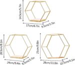 Hexagon Floating Shelves 3-Pack (6.7-11in) | Decorative Wall Mounted Hexagon She... - Image 4