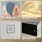 FENNIO Vanity Mirror with Lights, 12" x 16" Lighted Makeup Mirror with Smart Tou... - Image 8