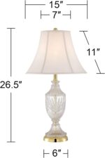 Regency Hill Traditional Glam Style Table Lamp 26.5" High Cut Glass Urn Brass Go... - Image 5