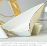 Chip and Dip Serving Set, 4 Detachable dip Bowls, nut Plates for appetizers, Fru... - Image 9