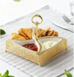 Chip and Dip Serving Set, 4 Detachable dip Bowls, nut Plates for appetizers, Fru... - Image 13