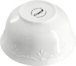 Elama Henryi 18 Piece Embossed Rim Detail Porcelain White Dinnerware Set, Tablew... - Image 6