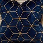 Avigers 20 x 20 Inches Navy Blue Gold Plaid Cushion Case Luxury European Throw P... - Image 4