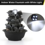 Dyna-Living Tabletop Water Fountain Indoor Waterfalls Fountains with White LED L... - Image 3