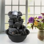 Dyna-Living Tabletop Water Fountain Indoor Waterfalls Fountains with White LED L... - Image 6