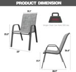 Patio Chairs Set of 6, Stackable Outdoor Dining Chairs for All Weather Textilene... - Image 3
