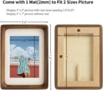 FLECHAZO 5x7 Picture Frame Wood with 4x6 Mat,Natural Solid Walnut Wooden Photo F... - Image 4