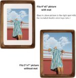 FLECHAZO 5x7 Picture Frame Wood with 4x6 Mat,Natural Solid Walnut Wooden Photo F... - Image 5