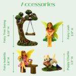 PRETMANNS Fairies for Fairy Garden Outdoor - Miniature Fairy Figurines Set with ... - Image 4