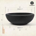 ARBORA 21" Santorini Bowl Polyresin Indoor and Outdoor Planter with Classic Blac... - Image 3