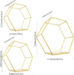 3 Pieces Hexagon Floating Shelves, Hexagon Wall Shelves, Gold Metal Wall Shelves... - Image 3
