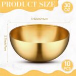 Nuogo 10 Pcs Gold Bowls 5.9 Inch Stainless Steel Mixing Bowls Decorative Estheti... - Image 3