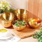 Nuogo 10 Pcs Gold Bowls 5.9 Inch Stainless Steel Mixing Bowls Decorative Estheti... - Image 4