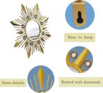 Champagne Gold Round Mirrors for Wall Art Pack of 3, Decorative Mirror Wall Vale... - Image 3