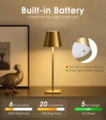 UME 3 Pack Cordless Table Lamp, Battery Operated Lamp - Portable Waterproof Rech... - Image 5