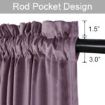 JIUZHEN Luxury Velvet Curtains 84 inch Length Thermal Insulated Room Darkening R... - Image 3