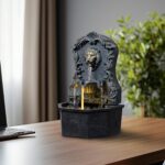 Tabletop Waterfall Fountain with Lion Head – Resin Table Top Water Fountains Ind... - Image 5