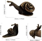 DAMULINS 4Pcs Small Brass Snail Statue Decor,Mini Retro Copper Animal Metal Scul... - Image 3