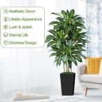 5FT Artificial Dracaena Tree - High-Density Foliage Fake Plant with Black Tall P... - Image 3