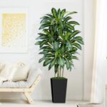 5FT Artificial Dracaena Tree - High-Density Foliage Fake Plant with Black Tall P... - Image 7