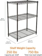 Amazon Basics 3-Shelf Adjustable Heavy Duty Steel Wire Rack Storage Shelving Org... - Image 4
