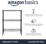 Amazon Basics 3-Shelf Adjustable Heavy Duty Steel Wire Rack Storage Shelving Org... - Image 5